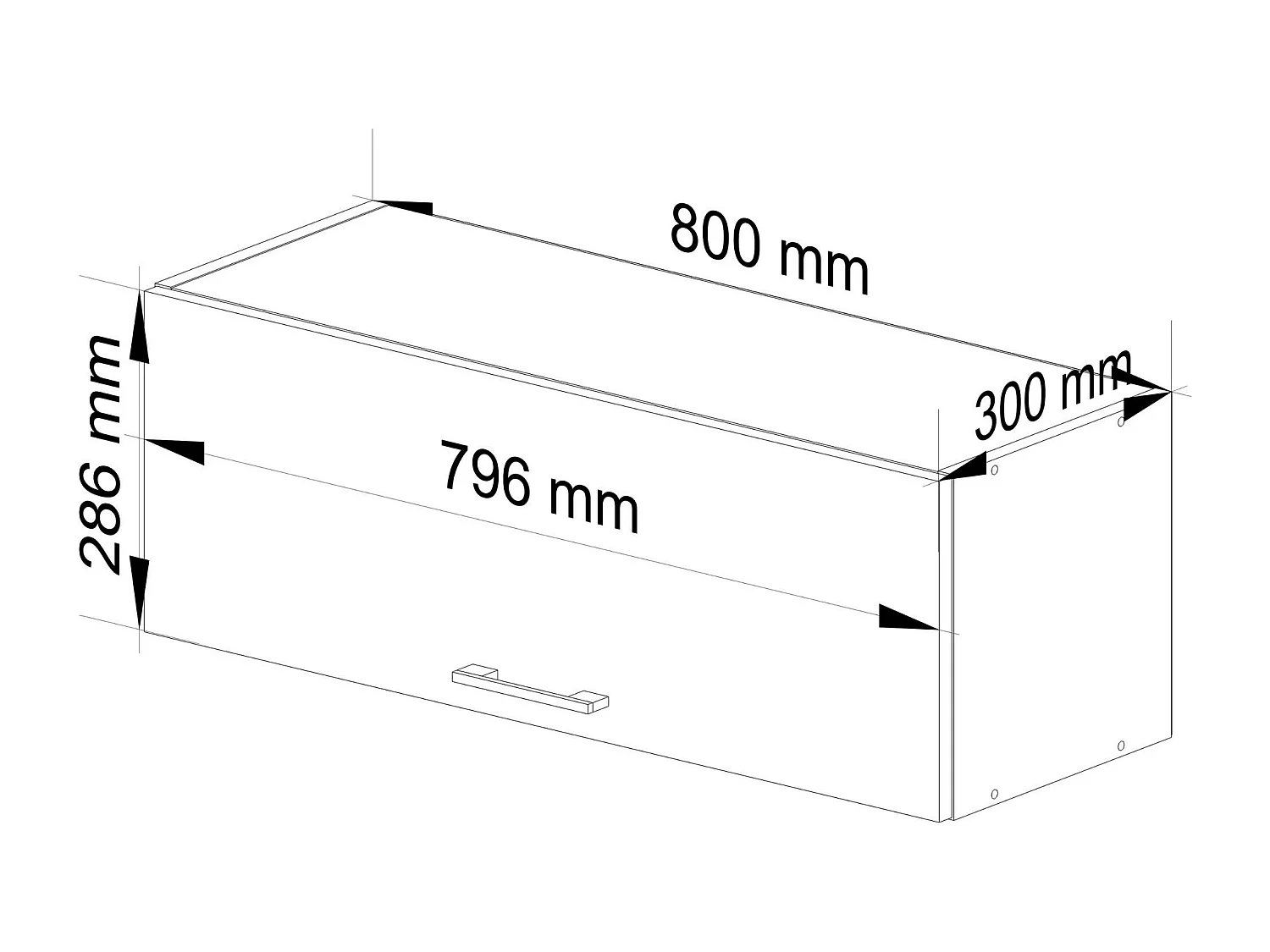 Keukenkast modulaire OLIWIA W80 G1 met 1 Deur / Hangkast / Bovenkast / AKORD Furniture Factory / Wit / 80 x 29 x 30 cm