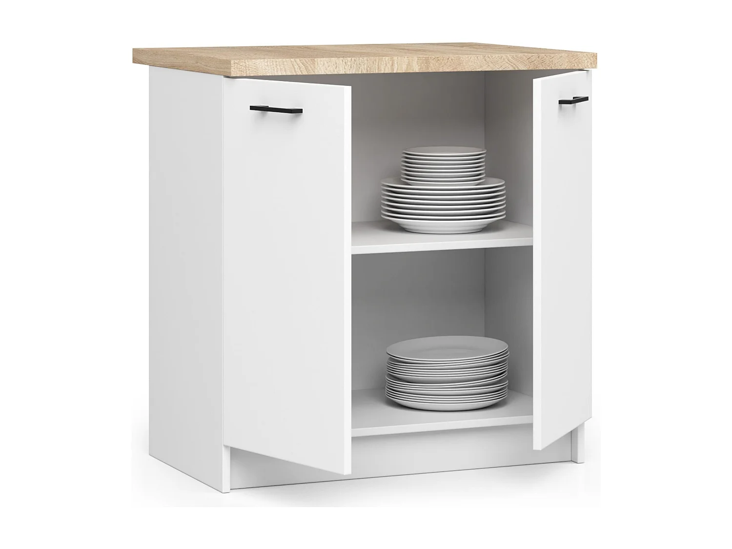 Mobile cucina modulare con piano di lavoro AKORD OLIWIA Bianco 80 cm 2 ante 80x46x85 cm