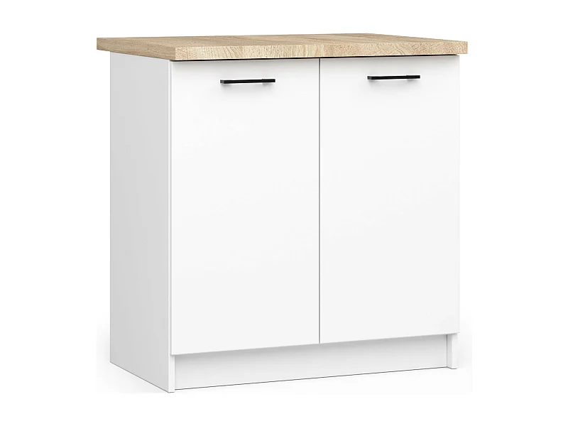 Keukenkast modulaire OLIWIA S80 met Verkblad / Onderkast met 2 Deuren / AKORD Furniture Factory / Wit / 80 x 85 x 46 cm