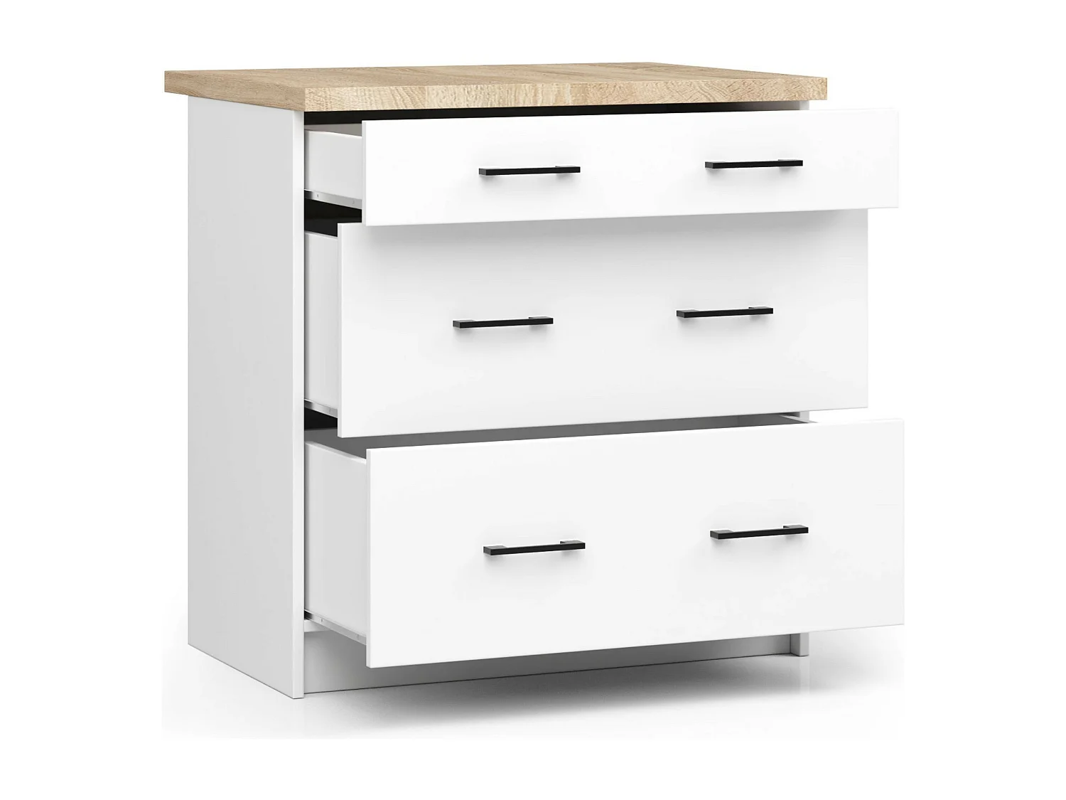 Keukenkast modulaire OLIWIA S80 met Verkblad / Onderkast met 3 Lades / AKORD Furniture Factory / Wit / 80 x 85 x 46 cm