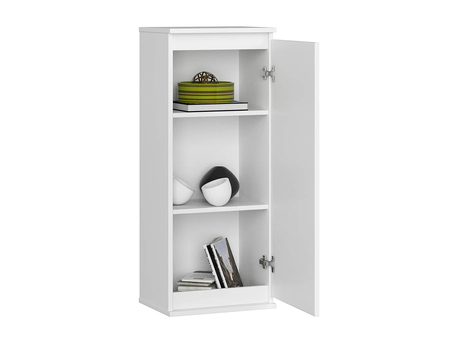 Armario colgante AKORD W40 Blanco 40 cm 1 puerta frente en color Blanco 3 estantes 40x30x99 cm