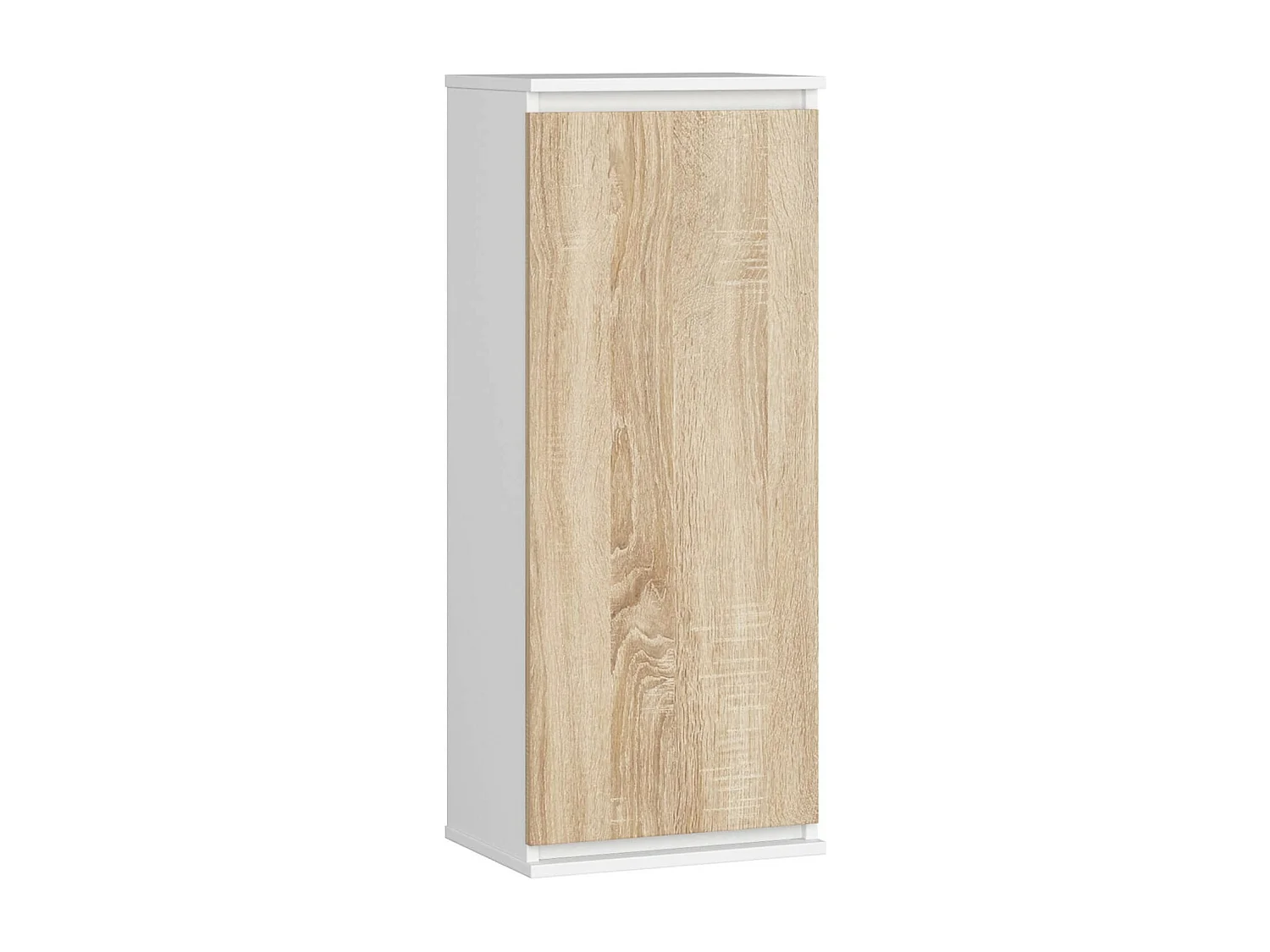Armoire murale AKORD W40 Blanche 40 cm 1 porte façade Chêne Sonoma 3 étagères 40x30x99 cm