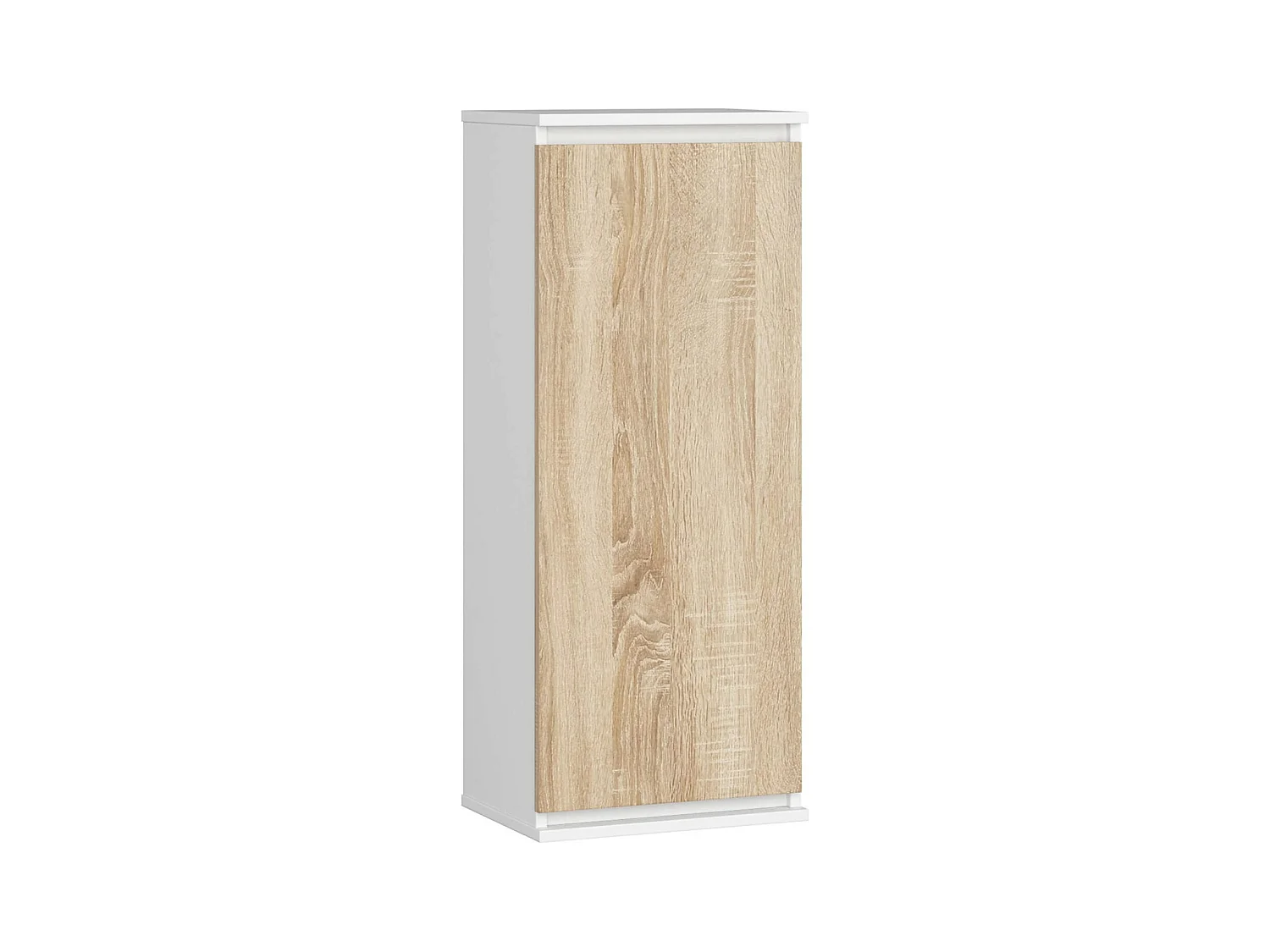 Armoire murale AKORD W40 Blanche 40 cm 1 porte façade Chêne Sonoma 3 étagères 40x30x99 cm
