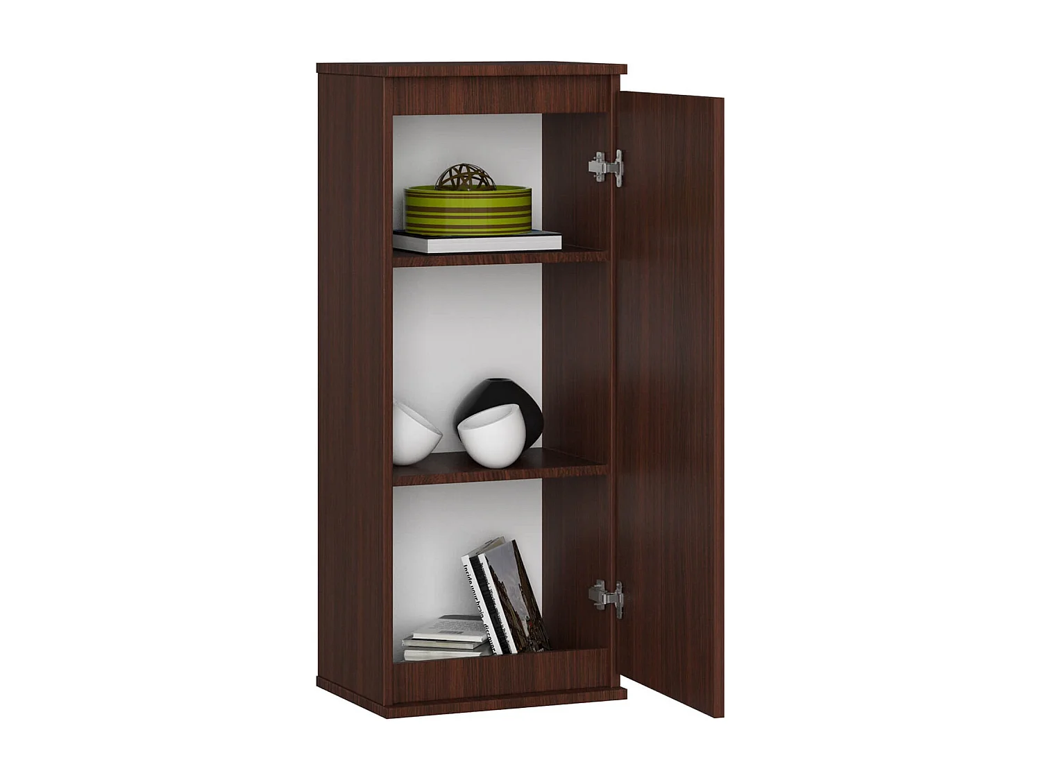 Szafka AKORD W40 Wenge 40 cm 1 drzwi kolor Wenge mat 3 półki 40x30x99 cm