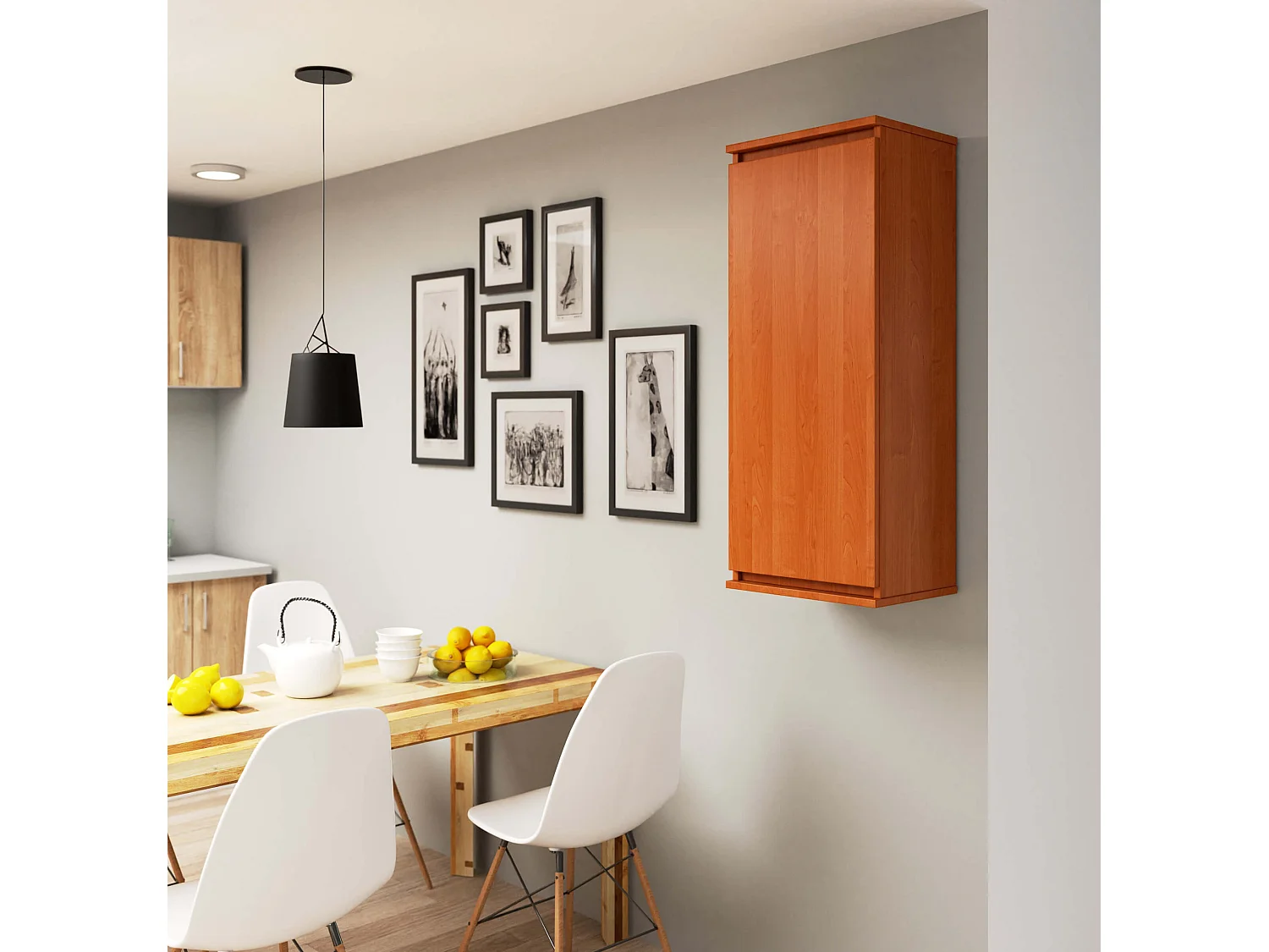 Szafka AKORD W40 Olcha 40 cm 1 drzwi kolor Olcha mat 3 półki 40x30x99 cm