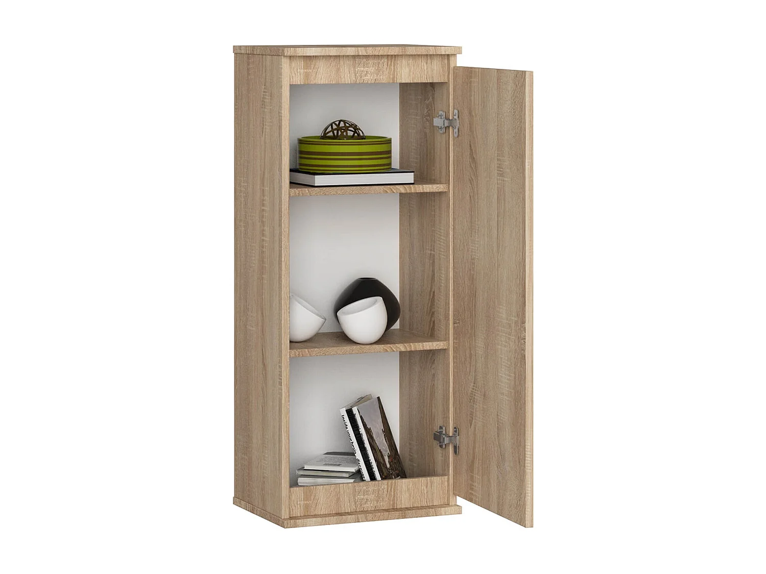 Hängender Schrank AKORD W40 Sonoma-Eiche 40 cm Tür 3 Regalen B40 x H99 x T30 cm
