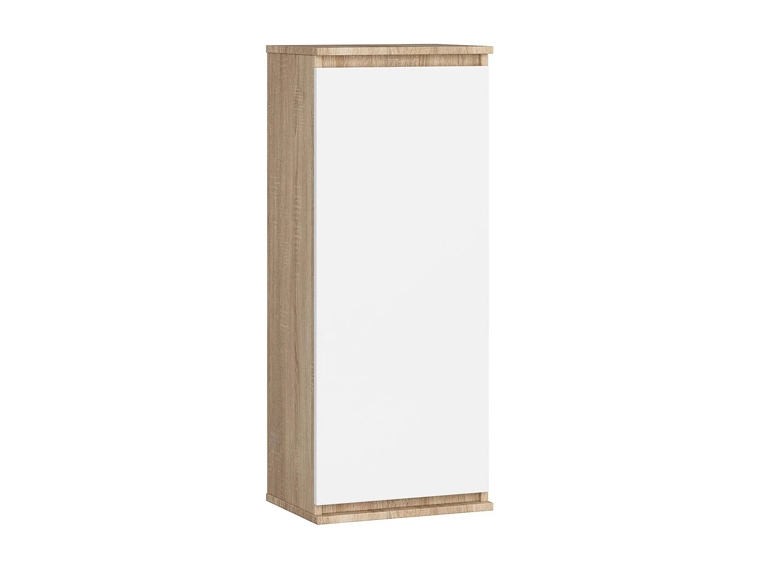 Hängender Schrank AKORD W40 Sonoma-Eiche 40 cm Tür 3 Regalen Front Weiß B40 x H99 x T30 cm