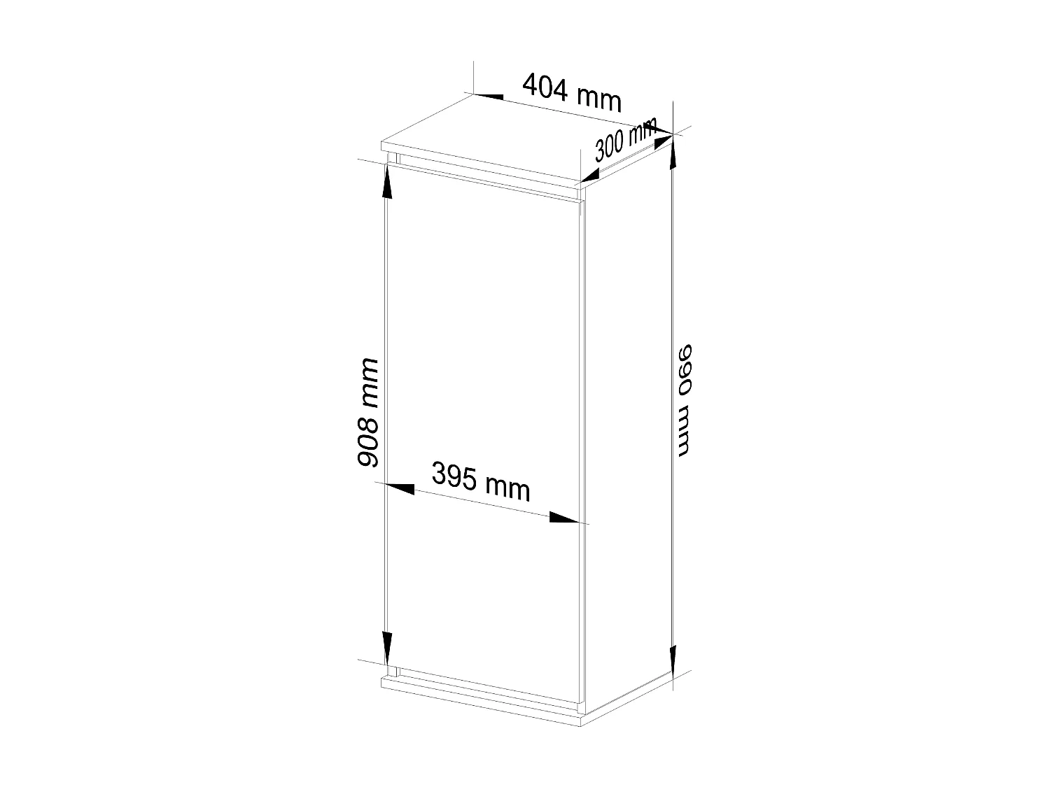 Hängender Schrank AKORD W40 Sonoma-Eiche 40 cm Tür 3 Regalen Front Weiß B40 x H99 x T30 cm