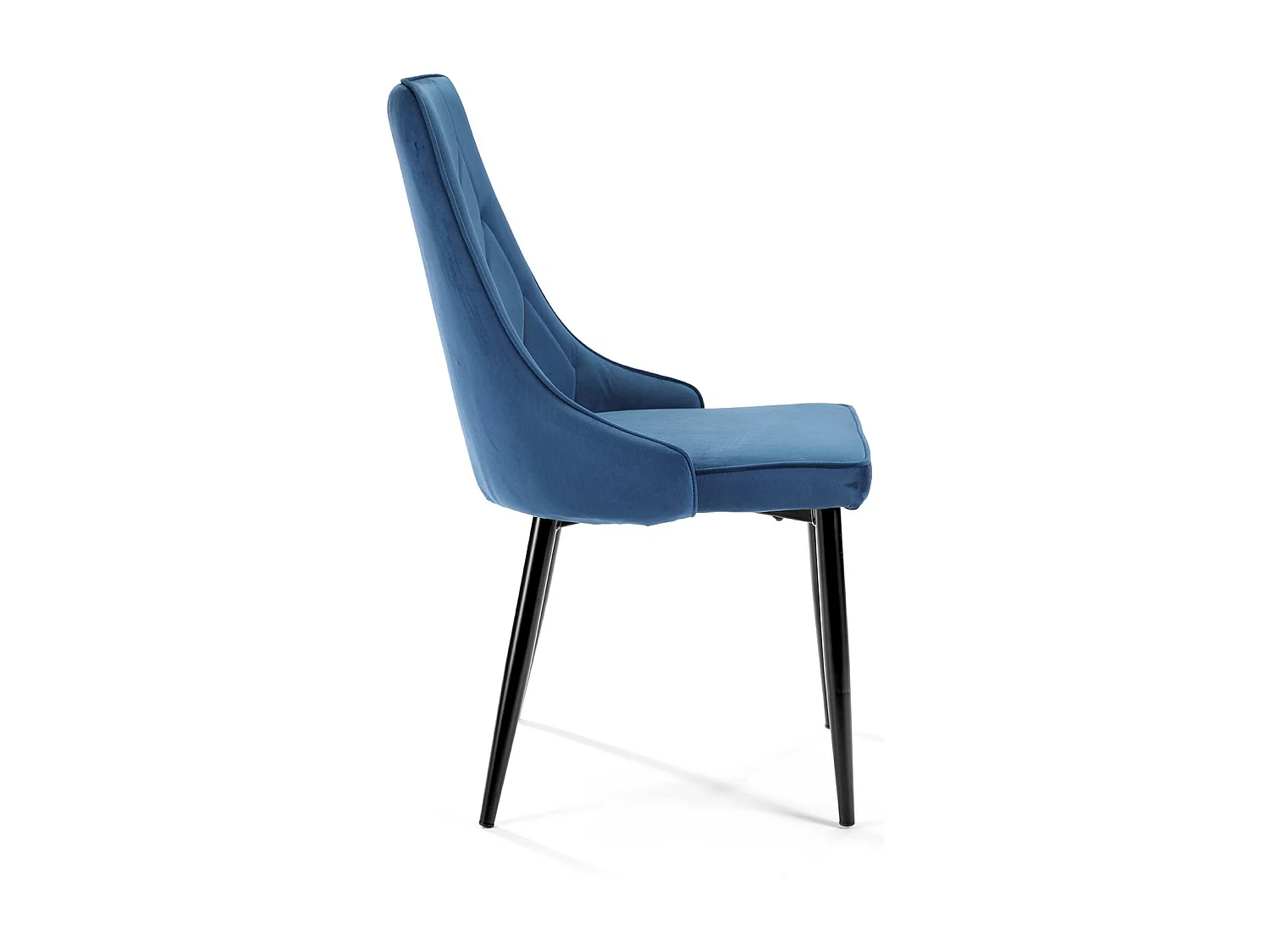 Lot de 4 chaises matelassées de salle à manger en velours AKORD SJ.054 Bleu Marine
