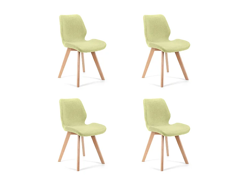Lot de 4 chaises de salle à manger en tissu AKORD SJ.0159 Vert