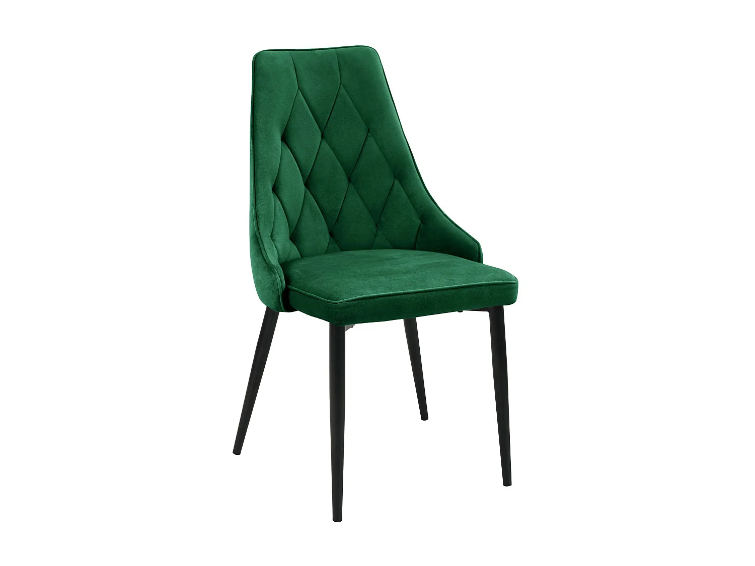 Lot de 4 chaises matelassées de salle à manger en velours AKORD SJ.054 Vert Bouteille