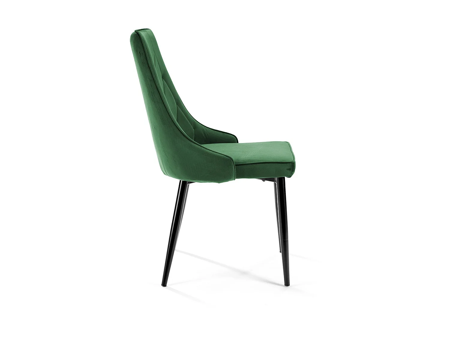 Lot de 4 chaises matelassées de salle à manger en velours AKORD SJ.054 Vert Bouteille