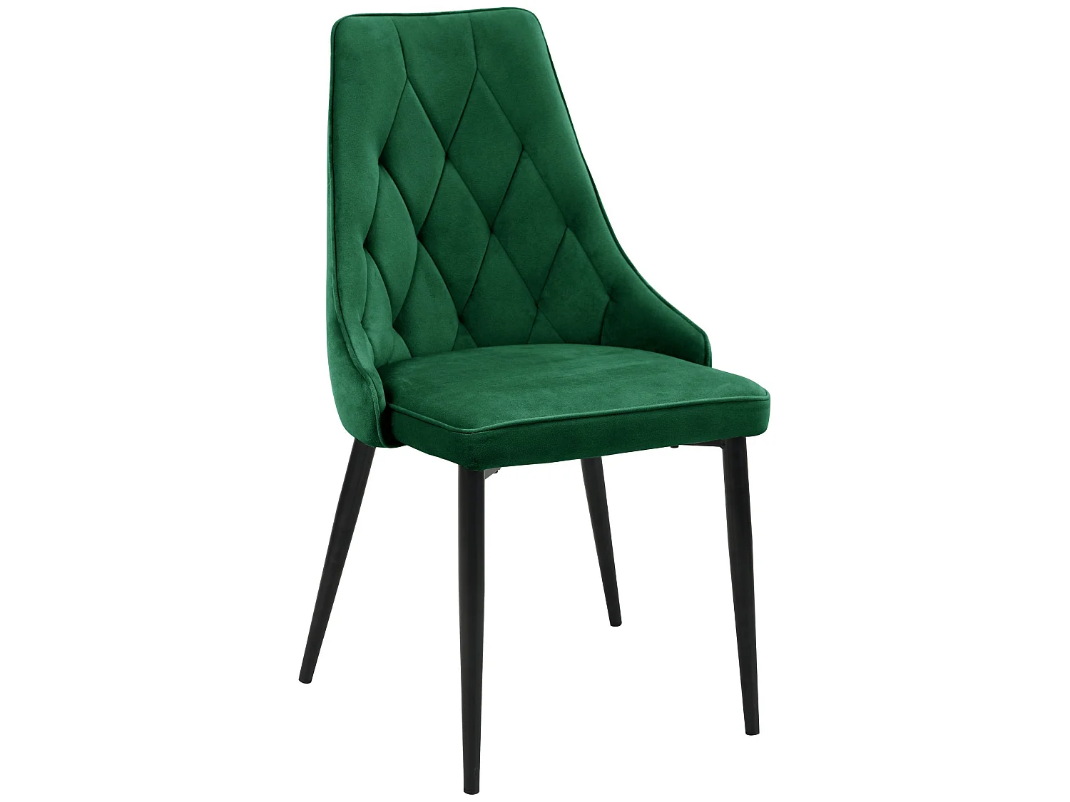 Lot de 4 chaises matelassées de salle à manger en velours AKORD SJ.054 Vert Bouteille