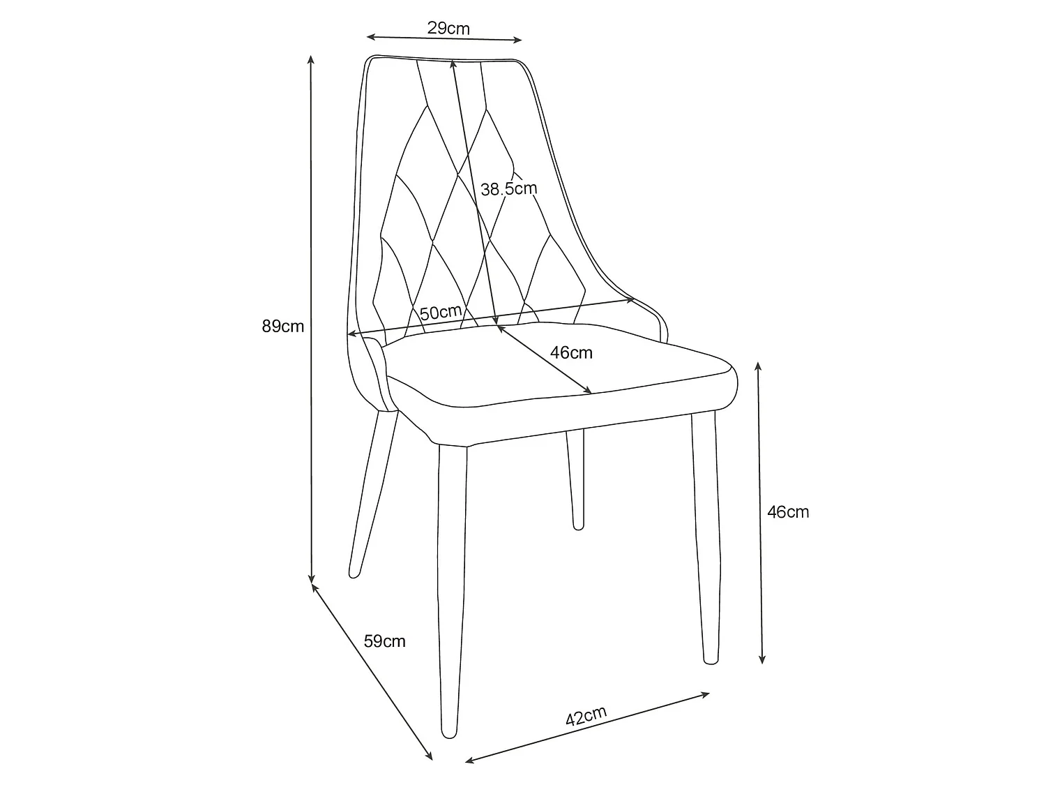 Lot de 4 chaises matelassées de salle à manger en velours AKORD SJ.054 Vert Bouteille
