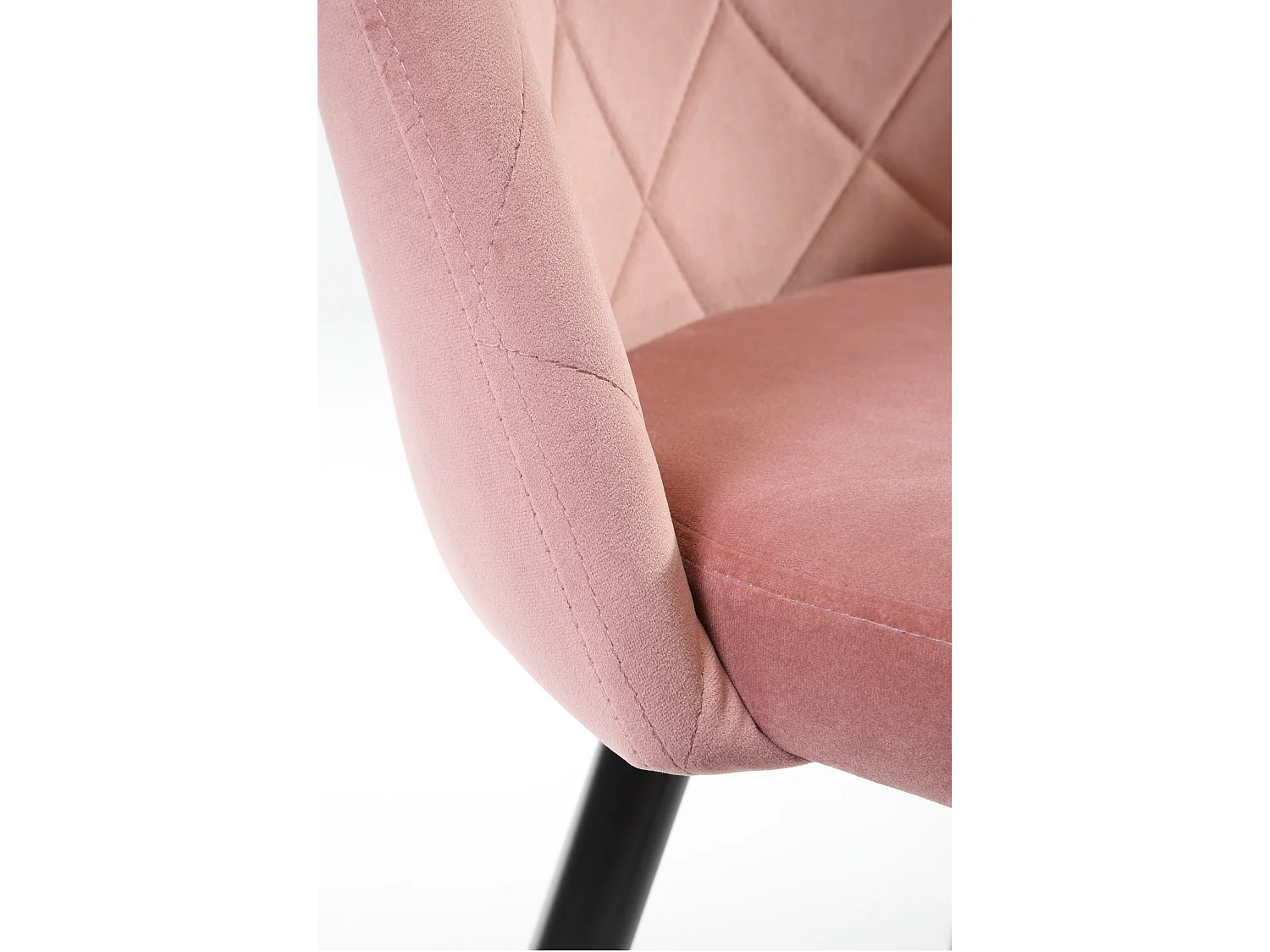 Lot de 2 chaises matelassées de salle à manger en velours AKORD SJ.077 Rose