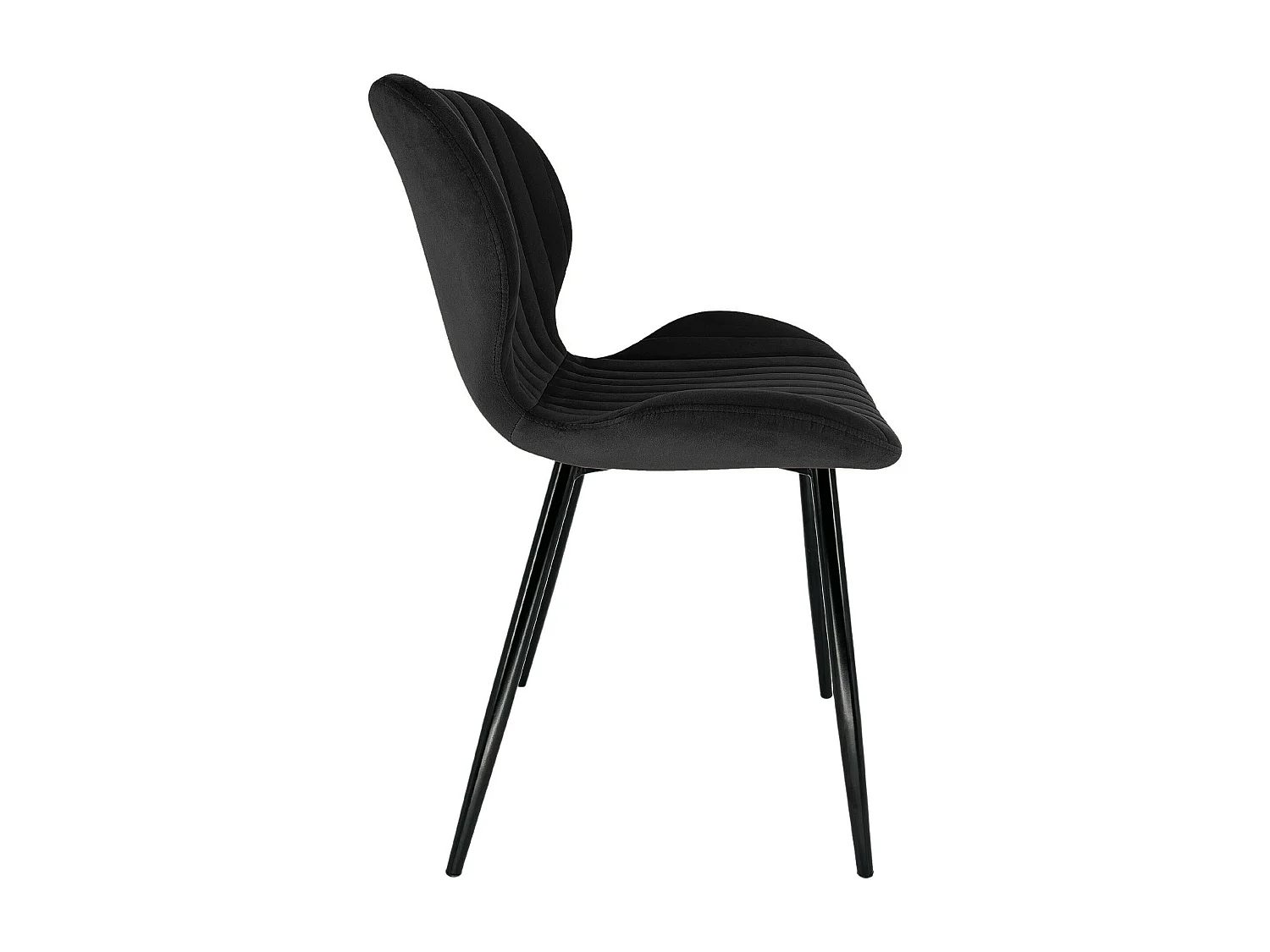 Lot de 2 chaises matelassées de salle à manger en velours AKORD SJ.17 Noir