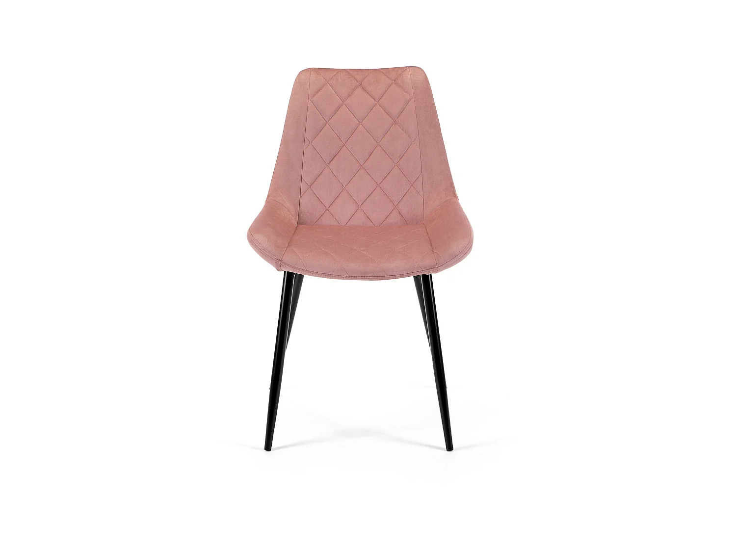 Esszimmerstühle mit Samt 2er Set AKORD SJ.0488 Gepolsterter Gesteppter Stuhl aus Velours in Rosa