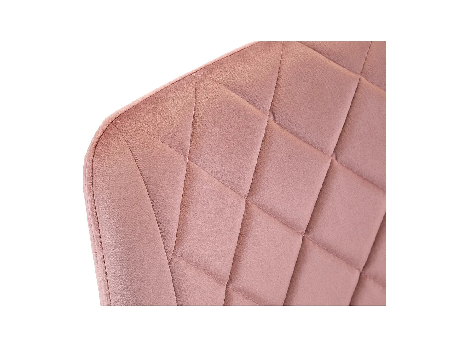 Esszimmerstühle mit Samt 2er Set AKORD SJ.0488 Gepolsterter Gesteppter Stuhl aus Velours in Rosa