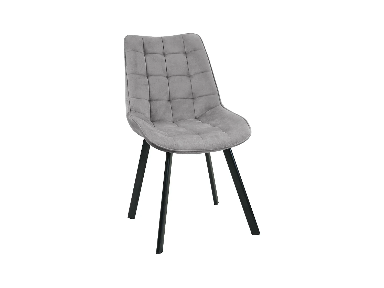 Lot de 2 chaises matelassées de salle à manger en velours AKORD SJ.22 Grise