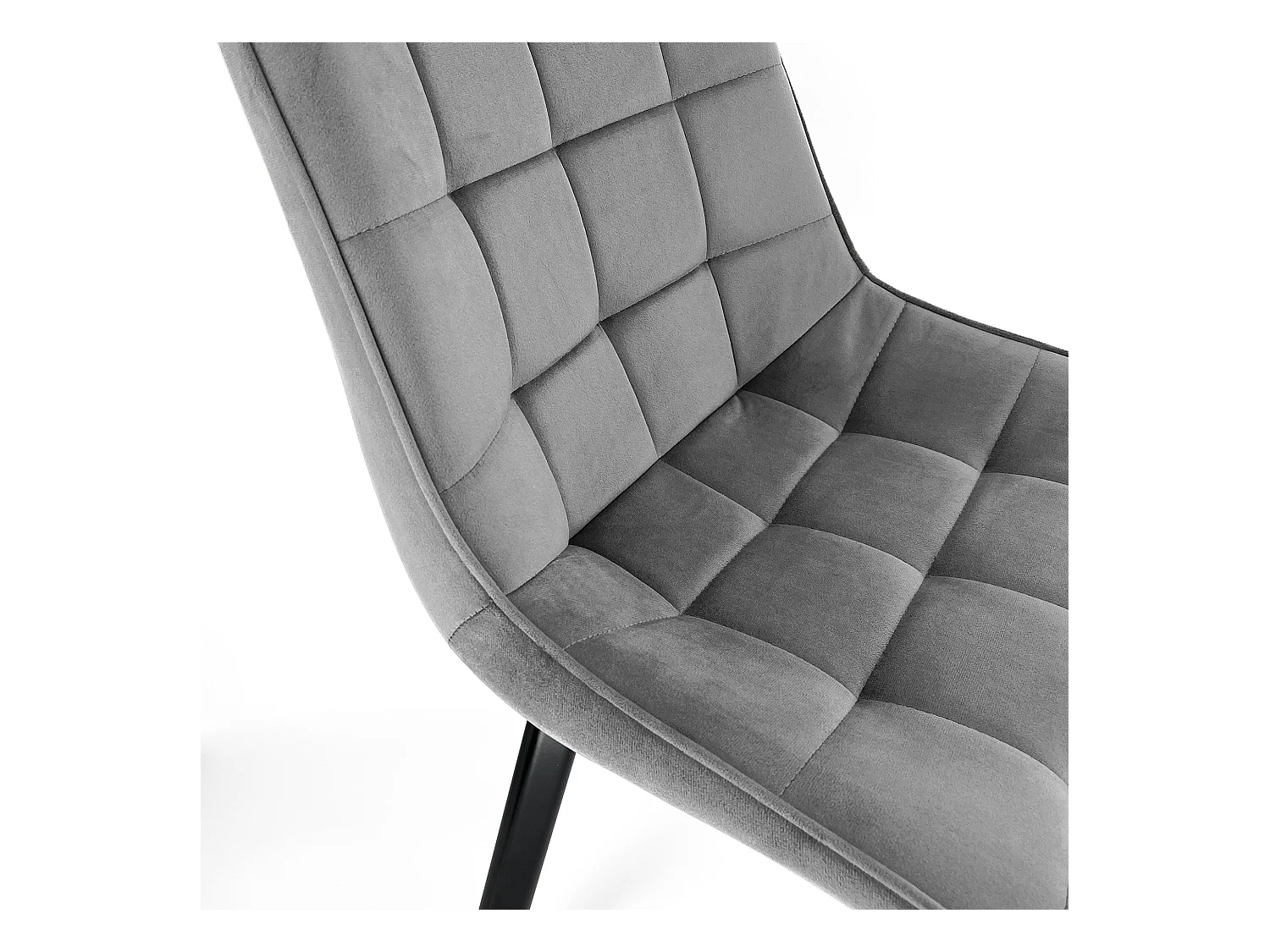 Lot de 2 chaises matelassées de salle à manger en velours AKORD SJ.22 Grise