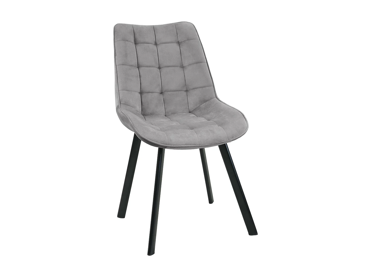 Lot de 2 chaises matelassées de salle à manger en velours AKORD SJ.22 Grise