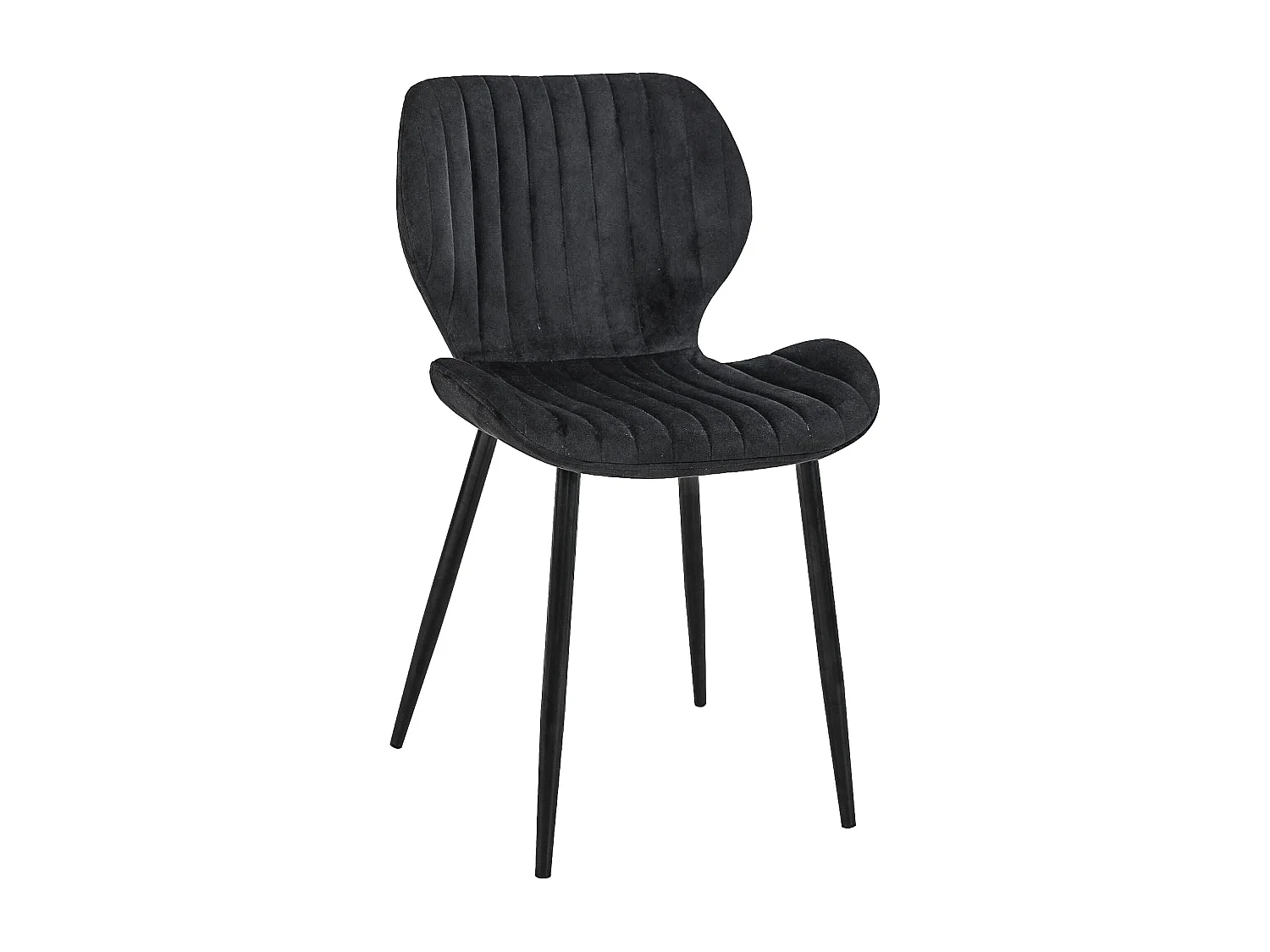 Lot de 4 chaises matelassées de salle à manger en velours AKORD SJ.17 Noir