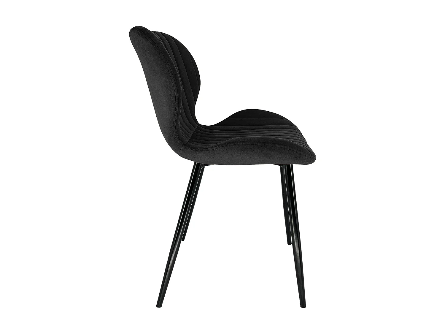 Lot de 4 chaises matelassées de salle à manger en velours AKORD SJ.17 Noir