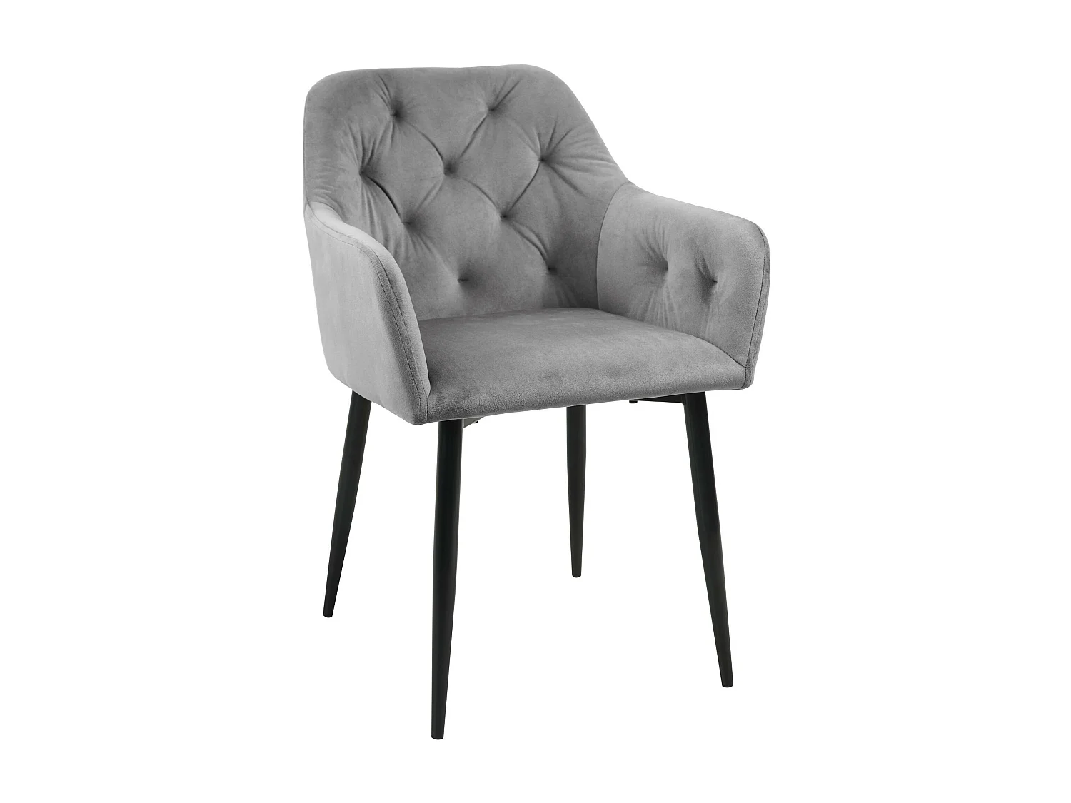 Lot de 2 chaises matelassées de salle à manger en velours AKORD SJ.030 Grise