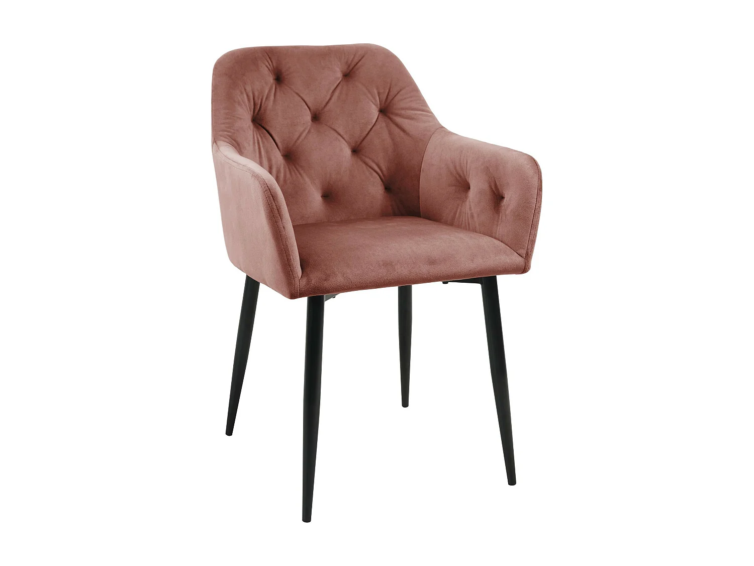 Esszimmerstühle mit Samt 2er Set AKORD SJ.030 Gepolsterter Gesteppter Stuhl aus Velours in Rosa