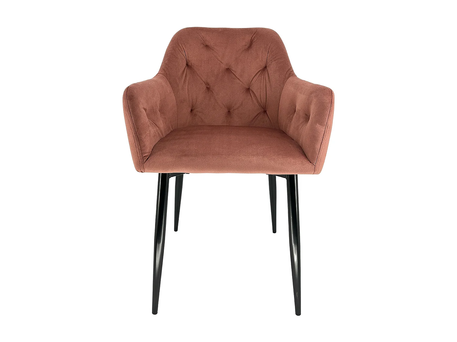 Esszimmerstühle mit Samt 2er Set AKORD SJ.030 Gepolsterter Gesteppter Stuhl aus Velours in Rosa