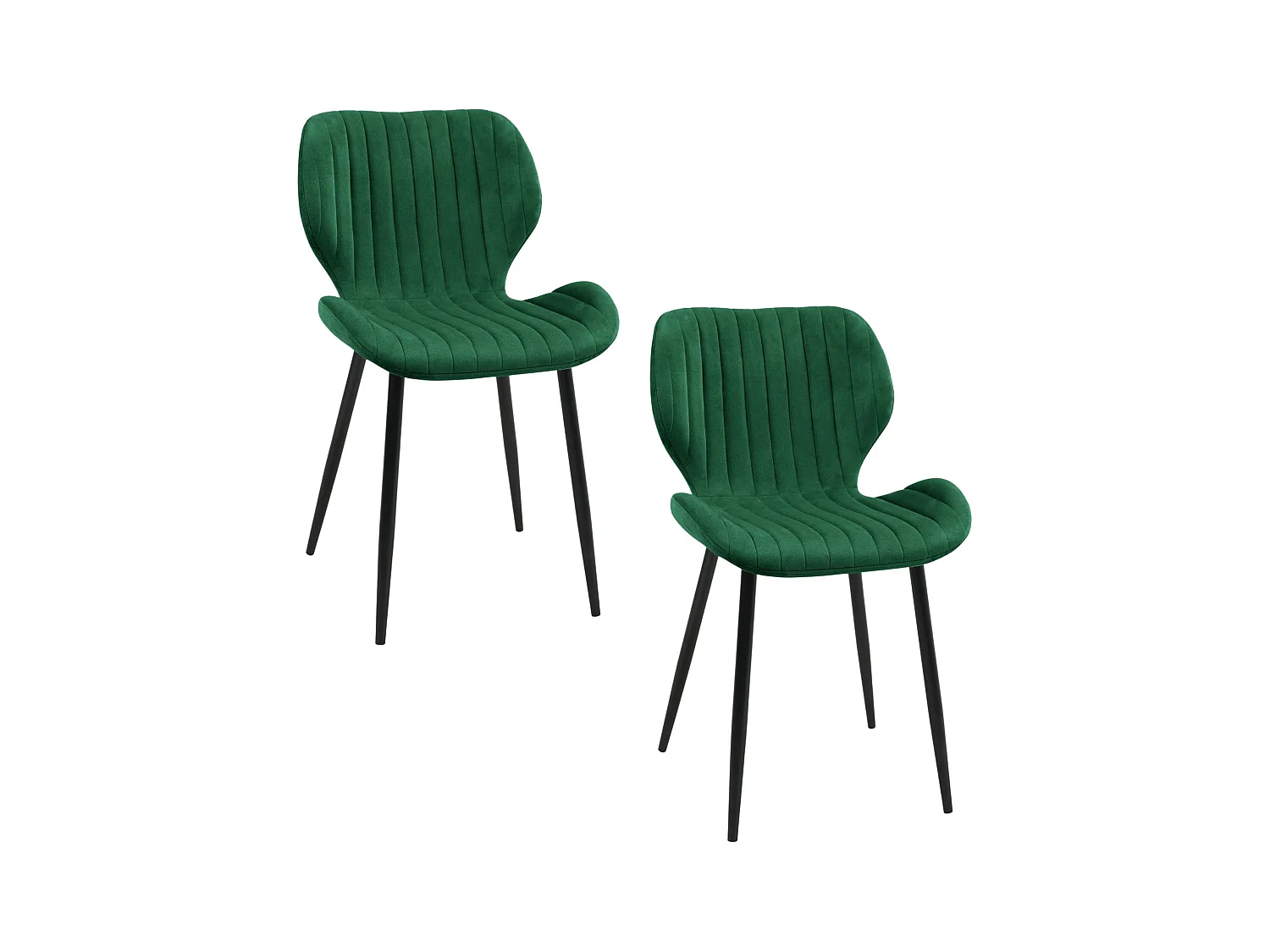 Lot de 2 chaises matelassées de salle à manger en velours AKORD SJ.17 Vert Bouteille