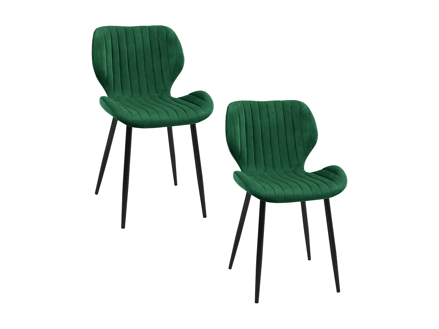 Lot de 2 chaises matelassées de salle à manger en velours AKORD SJ.17 Vert Bouteille