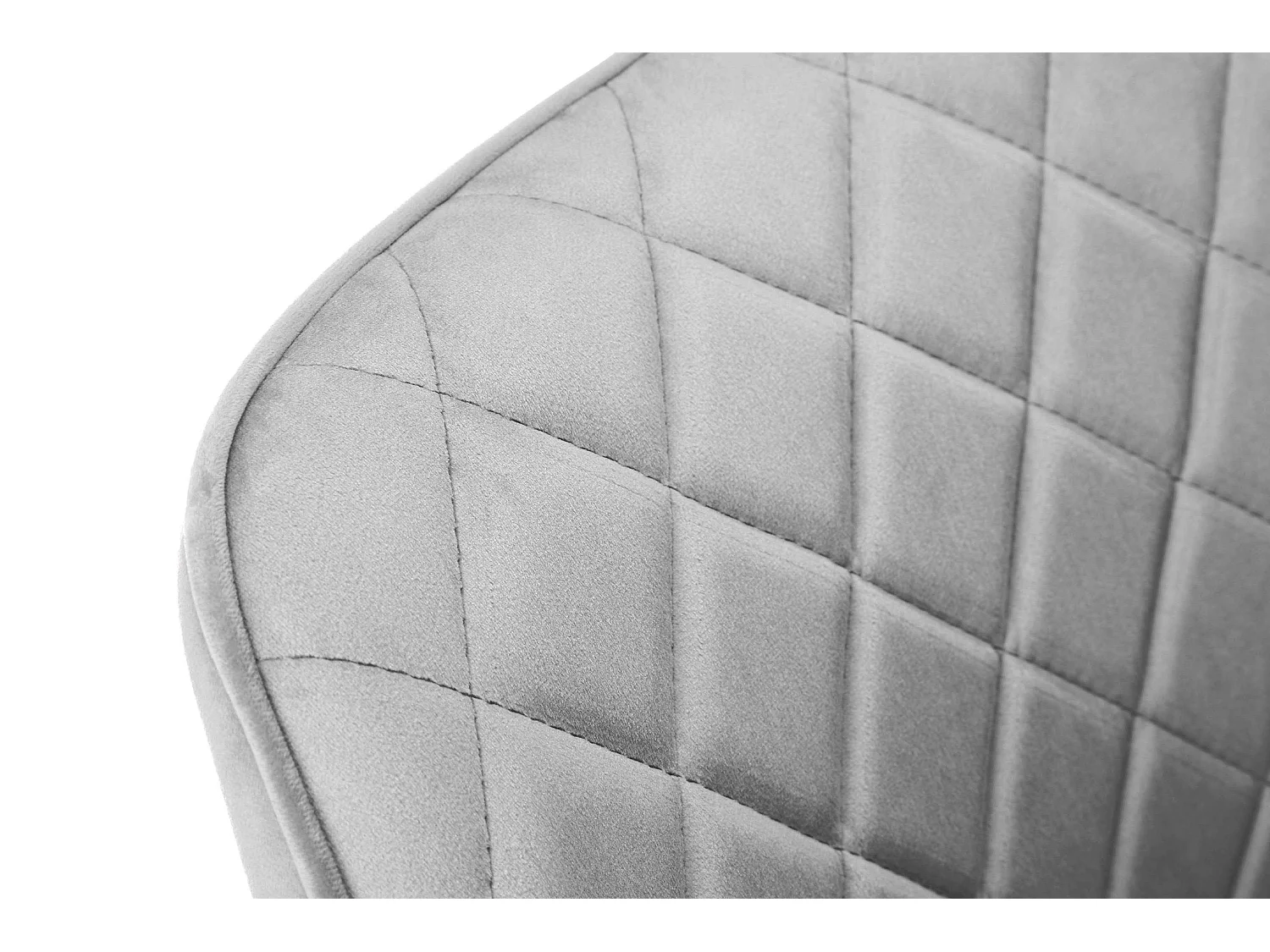 Esszimmerstühle mit Samt 2er Set AKORD SJ.082 Gepolsterter Gesteppter Stuhl aus Velours in Grau