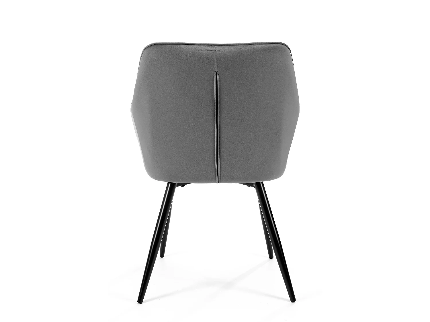 Esszimmerstühle mit Samt 2er Set AKORD SJ.082 Gepolsterter Gesteppter Stuhl aus Velours in Grau