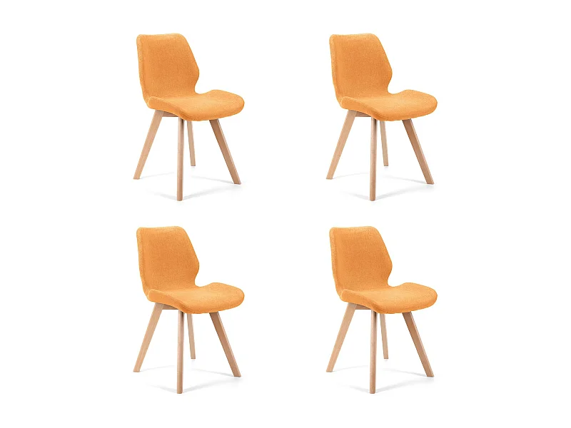 Lot de 4 chaises de salle à manger en tissu AKORD SJ.0159 Orange