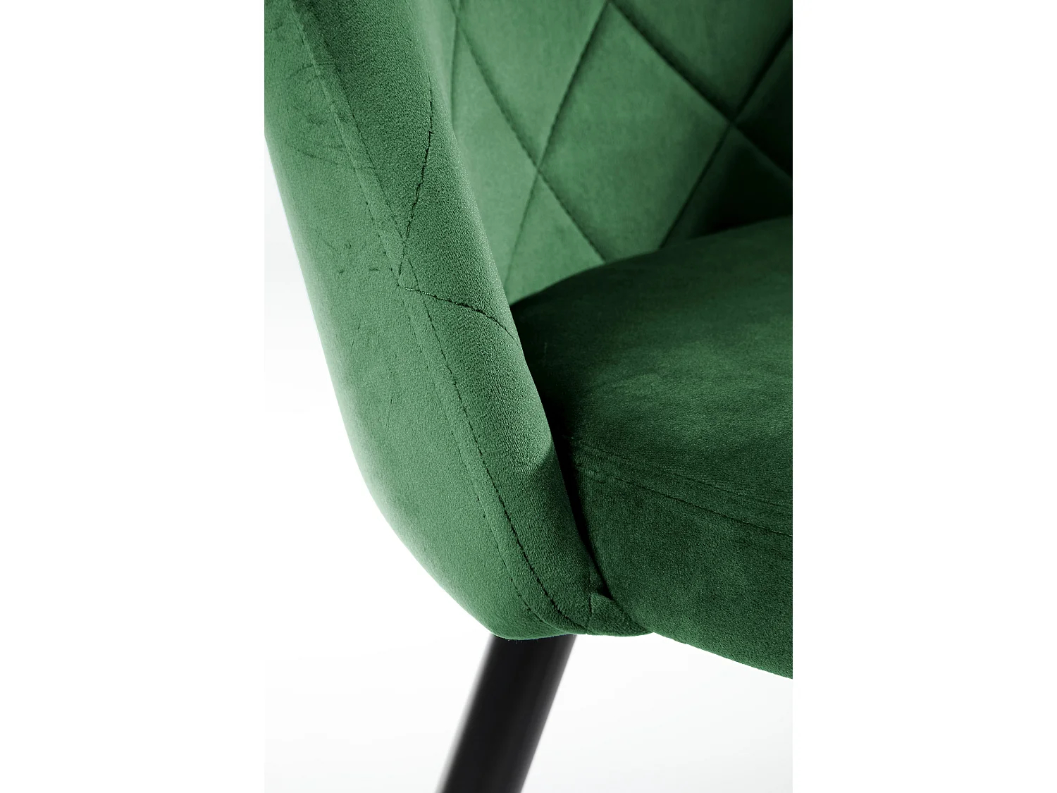 4x Silla de terciopelo con tapizado capitoné SJ077 Verde botella