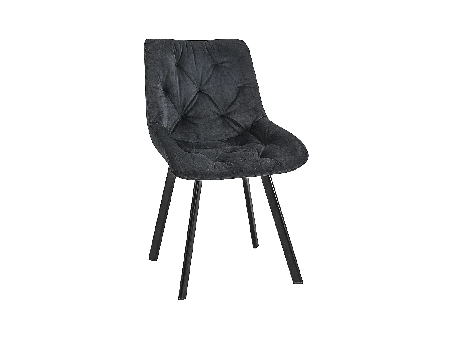1 Pièce chaise matelassée de salle à manger en velours AKORD SJ.33 Noir