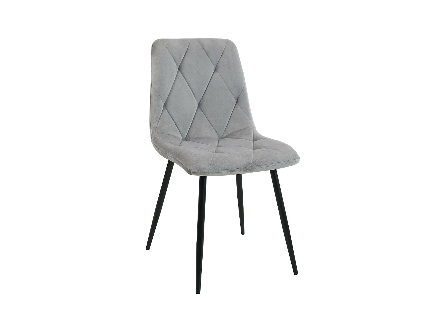 Lot de 4 chaises matelassées de salle à manger en velours AKORD SJ.3 Grise