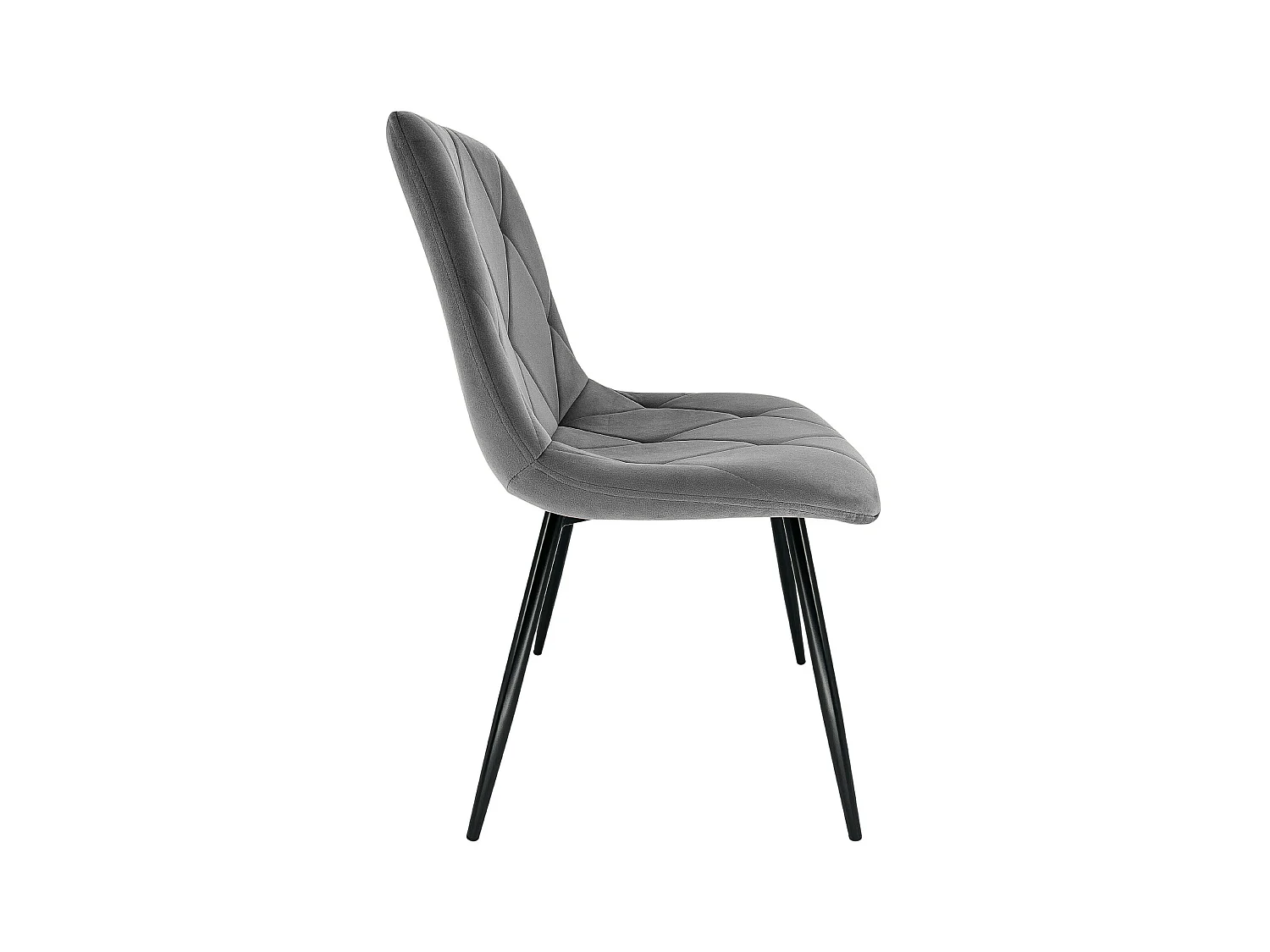 Lot de 4 chaises matelassées de salle à manger en velours AKORD SJ.3 Grise