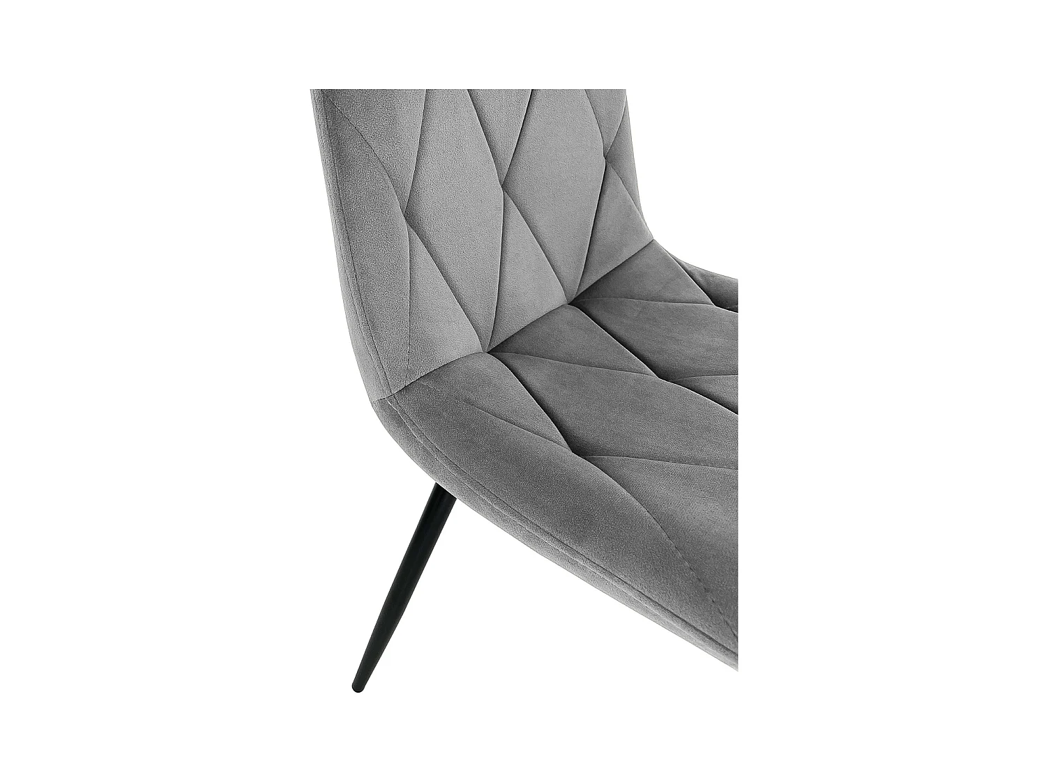 Lot de 4 chaises matelassées de salle à manger en velours AKORD SJ.3 Grise