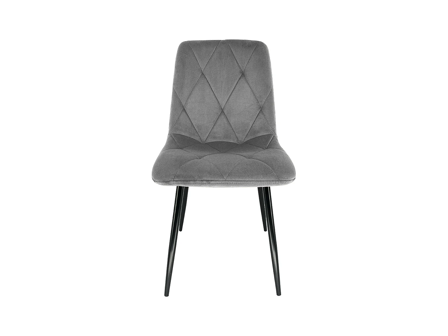 Lot de 4 chaises matelassées de salle à manger en velours AKORD SJ.3 Grise
