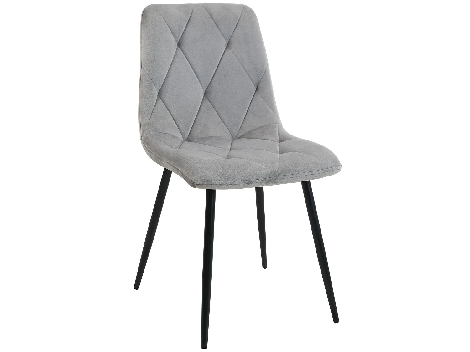 Lot de 4 chaises matelassées de salle à manger en velours AKORD SJ.3 Grise
