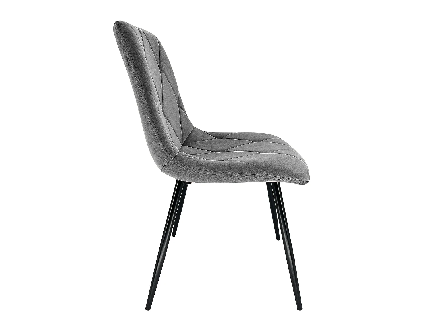 Lot de 4 chaises matelassées de salle à manger en velours AKORD SJ.3 Grise