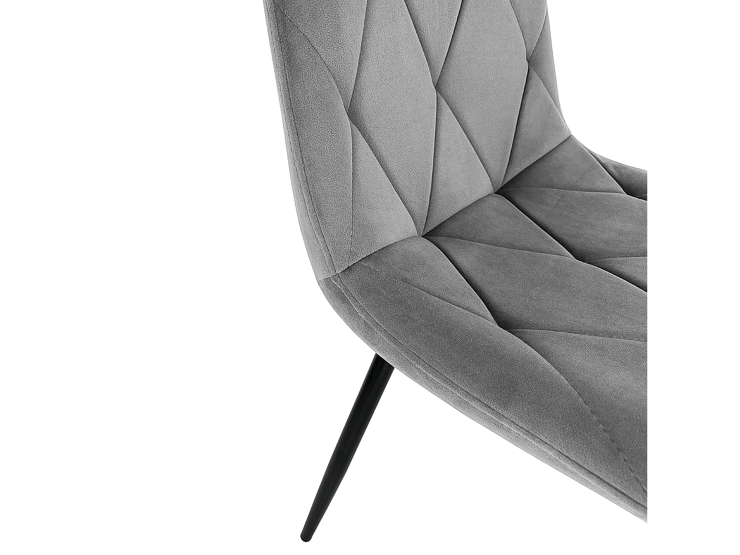 Lot de 4 chaises matelassées de salle à manger en velours AKORD SJ.3 Grise