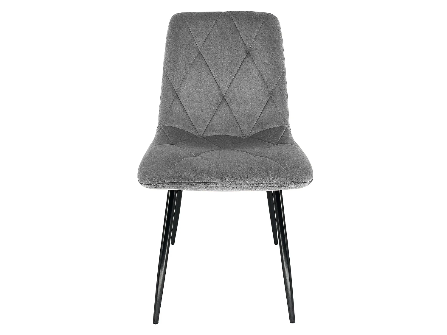 Lot de 4 chaises matelassées de salle à manger en velours AKORD SJ.3 Grise