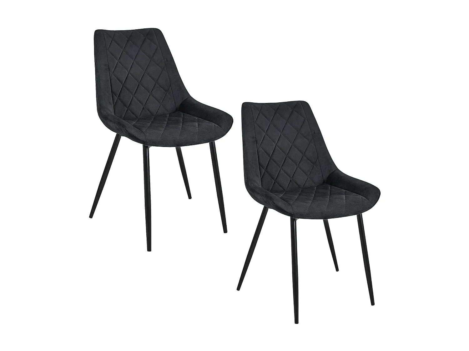Set di 2 Sedie da Pranzo in Velluto SJ.0488 Nere