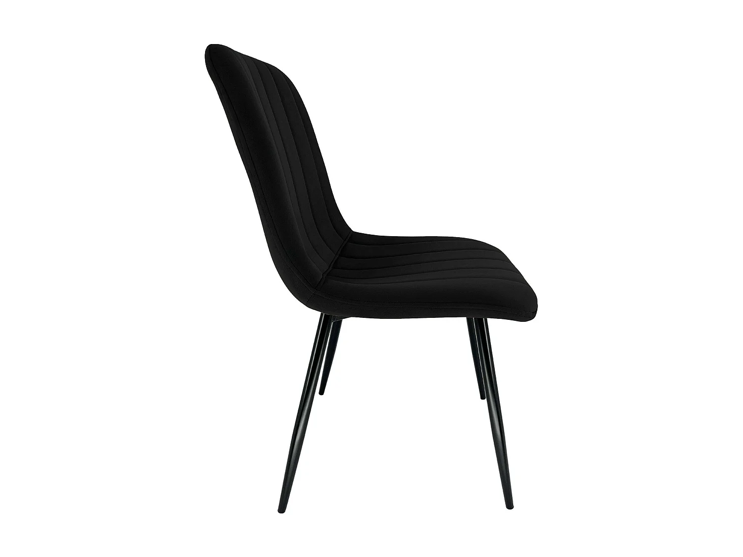 Esszimmerstühle mit Samt 2er Set AKORD SJ.9 Gepolsterter Gesteppter Stuhl aus Velours in Schwarz