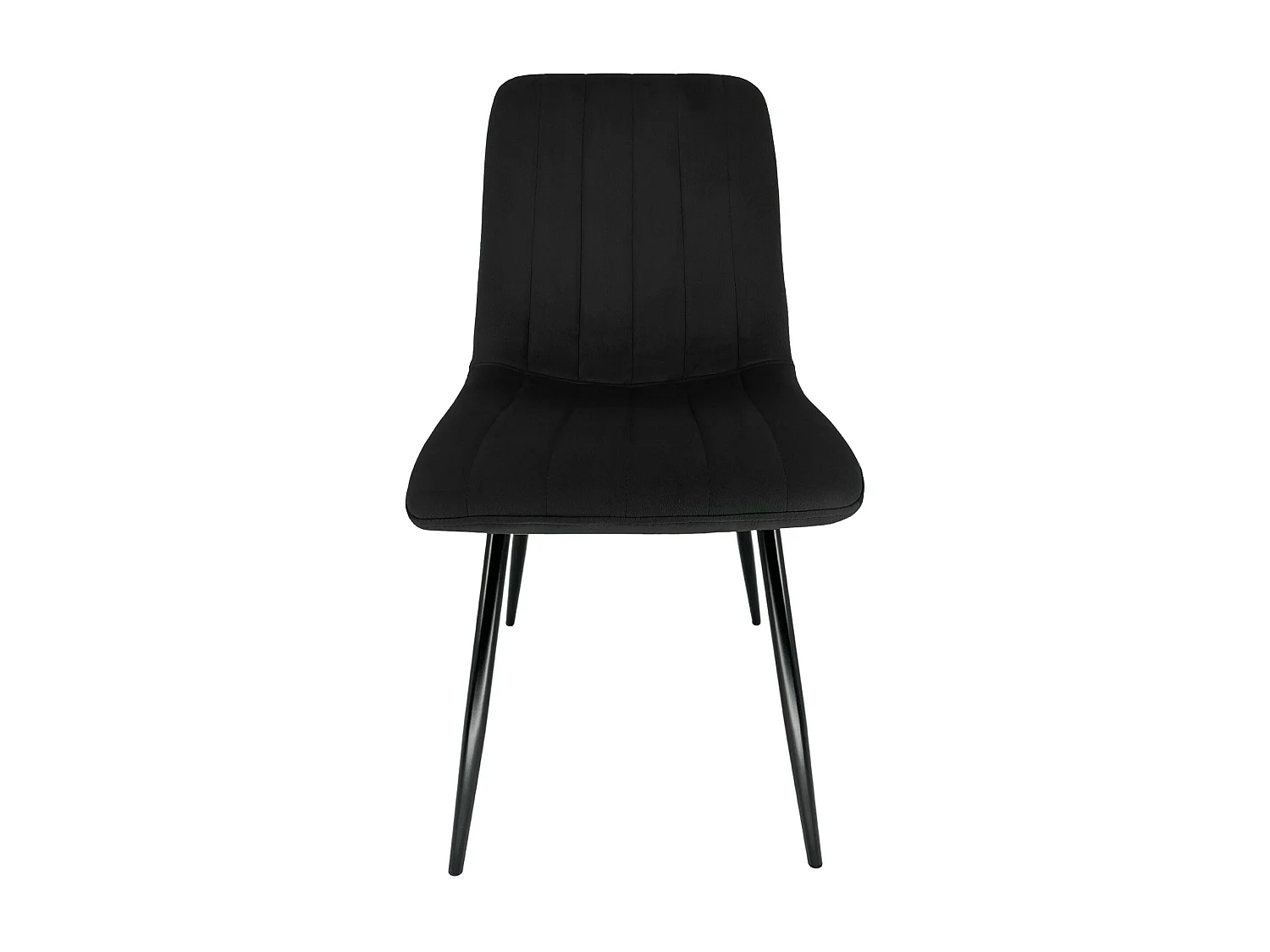 Esszimmerstühle mit Samt 2er Set AKORD SJ.9 Gepolsterter Gesteppter Stuhl aus Velours in Schwarz