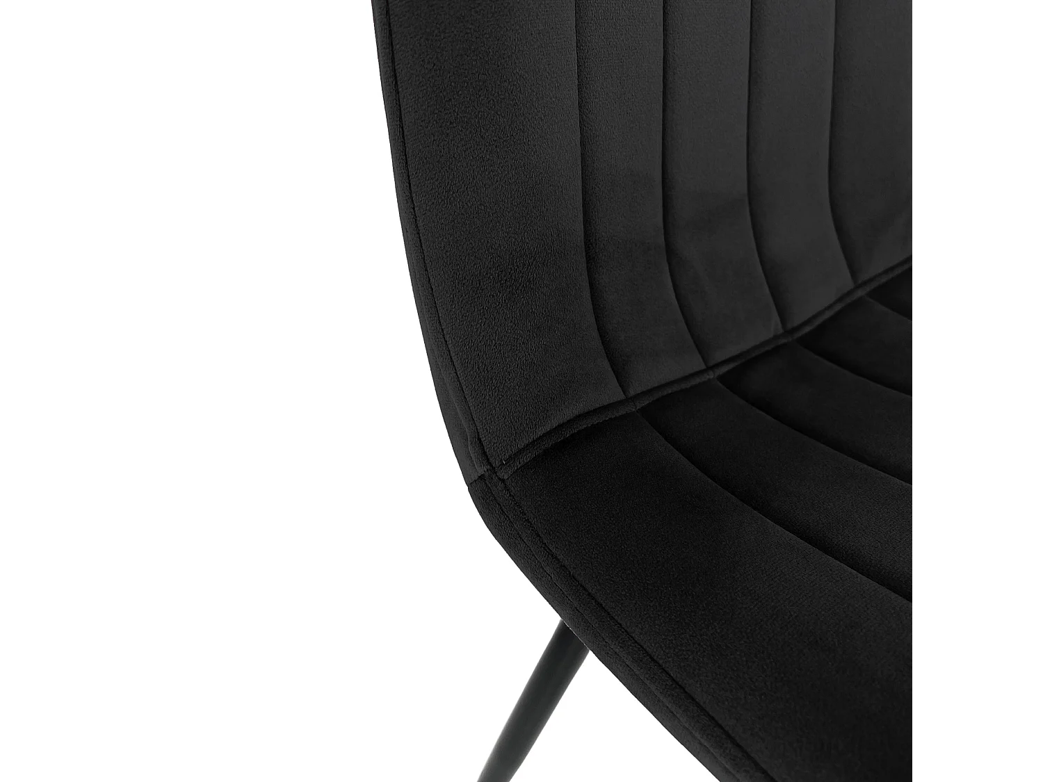 Esszimmerstühle mit Samt 2er Set AKORD SJ.9 Gepolsterter Gesteppter Stuhl aus Velours in Schwarz