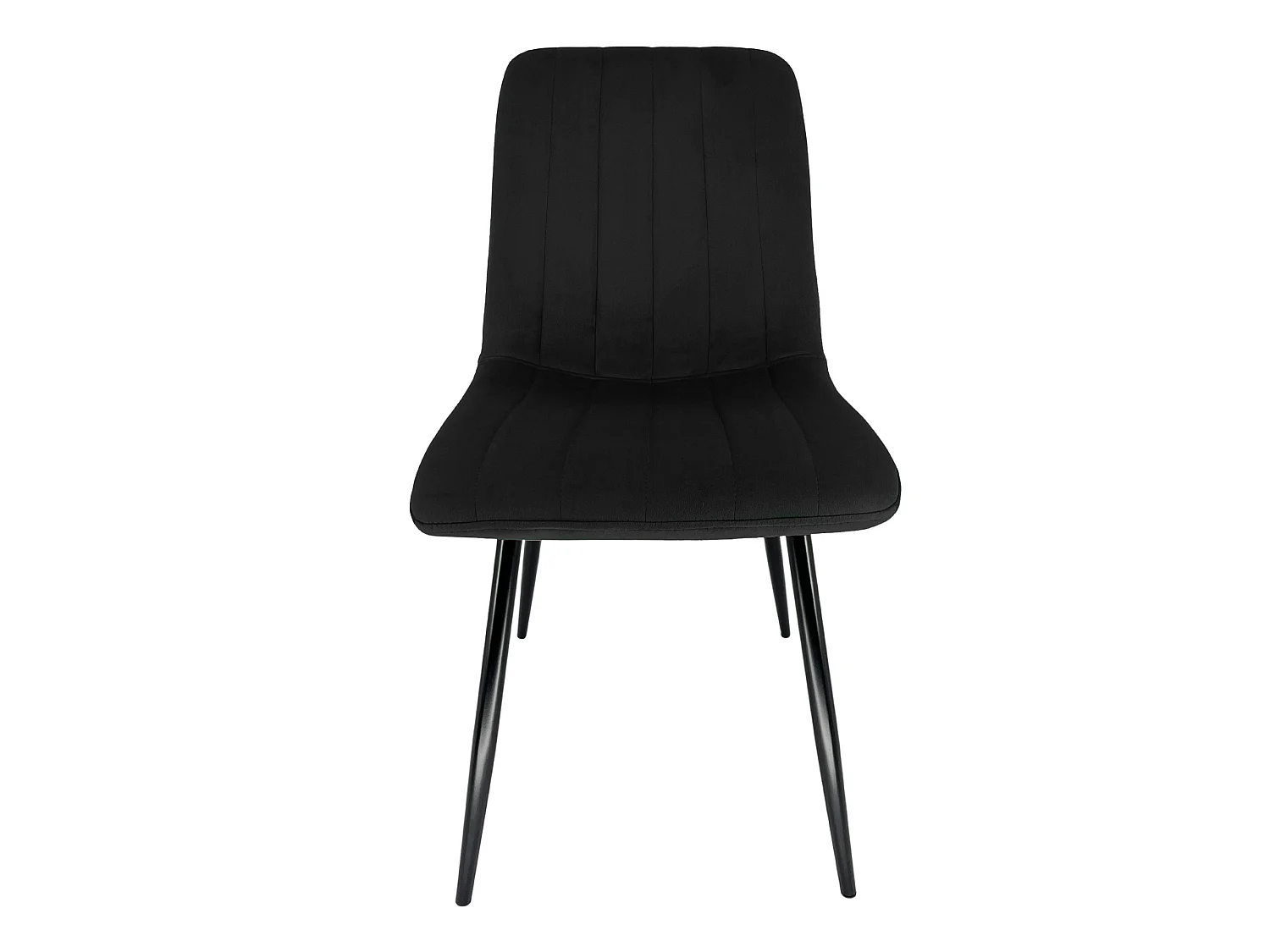 Esszimmerstühle mit Samt 2er Set AKORD SJ.9 Gepolsterter Gesteppter Stuhl aus Velours in Schwarz
